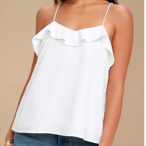 Lulus white ruffle tank